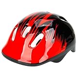 ヘルメット 軽量 子供用 自転車 スケートボード 通気 6ホール Helmet 可愛い　キッズ　スケートボード　ジュニア　通学 プレゼント　赤＆黒柄