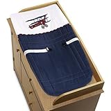 Sweet Jojo Designs Red White & Blue Vintage Aviator Baby Boys Changing Pad Cover [並行輸入品]