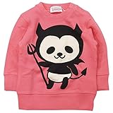 【秋冬春対応】 GARACH(ギャラッチ) 裏毛デビルパンダPtトレーナー 100cm /Pk NO.AH-1631605