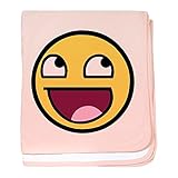 CafePress – Awesome Face – スーパーソフトベビー毛布、新生児おくるみ ピンク 06178612606832E