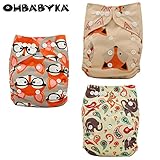 Ohbabyka3点セット オムツカバー 新生児 新生児期 出産祝い グッズ お返し おむつカバー ベビー服 赤ちゃん 服 ベビー 男の子 女の子 長く使える サイズ調整可能 (OB133135137