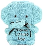 Jesus Loves Me Baby Boy Elephant Blue Blankie (41135) by Brownlow [並行輸入品]