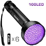 Carantee 100LED ブラックライト UV紫外線ライト UV懐中電灯 395NM IPX45防水 耐衝撃 ペットのオシッコの発見 偽札防止 鉱物鑑定 蛍光増白剤確認 蠍捉え 夜釣り