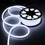 Delight 50 ft 110ボルト照らさクールホワイト柔軟なLEDネオンロープライトW / PVC防水チューブカバーの装飾照明インドアアウトドアCommercial造園Holidayパーティー