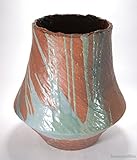 火色緑流し手ひねり花器　（信楽焼・花瓶・花入れ・花器・壺・壷・水盤・フラワーポット・フラワーベース・Z）