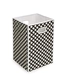 Badger Basket 21300 Folding Hamper-Storage Bin - Brown with White Polka Dots