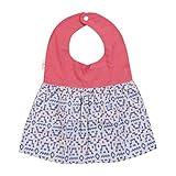 食事用スタイ エプロン かわいいデザイン　 保育園にもピッタリ ベビー 赤ちゃん 男の子 女の子 お食事エプロン よだれかけ (バラ色＋不規則パターン)