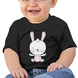 かわいい　幸せな赤ちゃんウサギの漫画子供服 ベビーTシャツ 半袖 男の子 女の子 クルーネック カジュアル