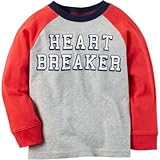 カーターズ Carter's/ ロングスリーブハートブレイカーグラフィックティ レッド トップス長袖Tシャツ 3ヶ月【並行輸入】