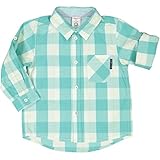 Polarn O Pyretスプリングチェックボタンダウン(ベビー) カラー: ブルー
