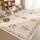 [NHYGDY] 遊びマット 子供部屋 キッズスペース カーペット ラグマット おもしろい 総柄 大判 大きいサイズ プレイマット 柔らかい 防音 キズ防止 知育玩具柄 床保護マット チェアマット 180X250cm 夏 カラー5 冬用 冷房対策 床暖房対応