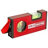 SK11 水平器 アルミレベル 100mm スリム V溝・マグネット付き SALS10M