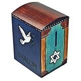 Shalom Dove Tzedakah Polishハンドメイド木製記念品Secret Openningボックス貯金箱Judaica Hanukkahギフト