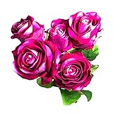 アーティフィシャル フラワー 造花 花束 ブーケ ロマンチック インテリア (薔薇 ローズレッド)