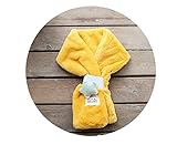 Candykids　可愛くてふわふわ キッズ用 マフラー 全6色 　柔らかいキッズ ふわふわマフラー　純色厚手 秋冬　女の子ネックウォーマー　男女兼用 (イエロー)