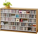 695枚収納 CD屋さんのCD/DVDラック 幅139.2cm インデックスプレート20枚付き (ナチュラル N)