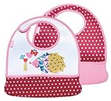 Built 2 Piece Mess Mate Toddler Bib, Pink Mini Dots by Built NY [並行輸入品]
