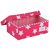 Minene Small Foldable Fabric Storage Box L32xW21xH12cmLinen Cosmetic Stationery Organiser with Flowe