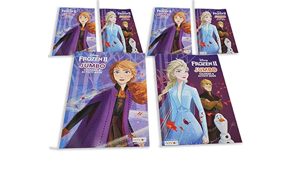 Amazon Co Jp アナと雪の女王 2 ジャンボ塗り絵 アクティビティブック 6パック エルサ アナ パーティー記念品 ワードゲーム 描画活動用 大きなイラスト付き おもちゃ