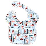 バンキンス 油が落ちるスタイ【日本正規品】スーパービブ 柔らかくて軽量 洗濯機で洗えてすぐ乾く お食事用防水ビブ 6~24ヶ月 Fire Engine(ブルー) S-897