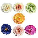 Perfk 5個セット　結婚式の装飾　人工シルク　人工キク　造花　材料　9センチメートル　8色選べる - 多色