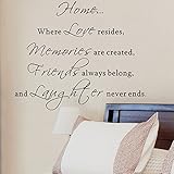 Pop Decors WL-0053-Vb Inspirational Quote Wall Decal, Home Where Love Resides [並行輸入品]