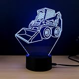 テーブルランプ3D創造性光るフォークリフトLEDナイトライトベッドルームベッドサイドランプホリデーギフト,Blue
