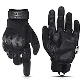 Glove Station The Combat Motorcycle Gloves - Tactical Gloves with Touchscreen for Outdoor Sports, BMX, Dirt Bike and Cycling - Combat Gloves for Airsoft, Paintball and Work - Black, Small Size