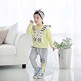 子供 スエット 上下セット セットアップ トレーナー スエットパンツ ルームウェア (110, イエロー)