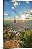 David Uribeプレミアムthick-wrapキャンバス壁アート印刷、コロンビアentitled Aburraバレーの概要とメトロケーブルover Santo Domingo Savio 16"