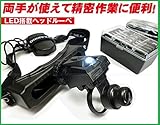 精密作業に LEDヘッドルーペ(H)最大倍率28倍 レンズ8個付