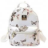 (ガラーボ) GALARVO リュックサック 大容量 おしゃれ レディース リュック 柄 花柄 香水瓶 蝶 オシャレ デザイン (花柄×ホワイト)