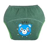 エルフ ベビー (Fairy Baby) 通気性 防水トレーニングパンツ 綿100％ 1枚組 (カラー:グリーンこぐま サイズ:S )