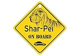 Shar-Pei ON BOARD カーサインボード：シャーペイ 乗車中 ミニサイン 吸着盤つき Made in U.S.A [並行輸入品]