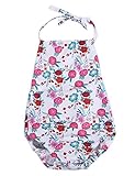 MUSTY　ベビー服　女の子　 ロンパース　アサガオ　花　プリント　ホルターネック　夏　0～24ヶ月設定 (80)