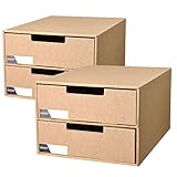 ReaseJoy レターケース 2個組 引き出しタイプ A4 片引き 2段 オフィス用品 書類ケース 書類収納ケース 卓上レターケース シール付