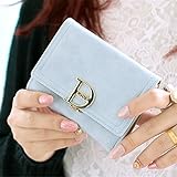 ファッショナブルな純粋な大容量の短い女性の財布 (青)