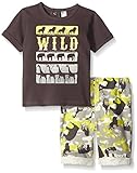 Petit Lem Baby Boys' 2 Piece Set Sleeve Top and Short Dark Grey 6 Months [並行輸入品]