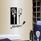 壁ビニールデカールホームデコレーションアートステッカー音楽マイク寝室Recording Studio Boy Kidsリムーバブルスタイリッシュな壁画リビングルームユニークなデザイン
