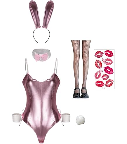 バニーガールコスチュームセット サイズ8 Amazon | セクシー バニーガール コスプレ衣装 光沢 メタリック バニー