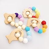 Mamimami Home 歯固め ママ授乳用ブレスレット 赤ちゃんの噛むおもちゃ　おしゃぶり　ガラガラ　明るい色 ベビー色彩感覚訓練 4種選択 「４個ゼント」