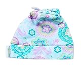 Woombie Cotton Double Knot Beanie Hats, Spring Fling, 0-6m by Woombie