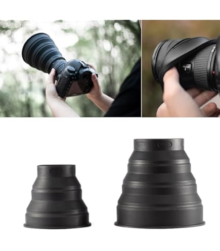 Amazon | レンズフード 夜景撮影 53-72mm/72-112cmレンズ用 シリコン