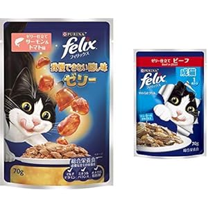【セット買い】フィリックス 我慢できない隠し味ゼリー 成猫用 ゼリー仕立て サーモン&トマト味 70g×12袋 (まとめ…