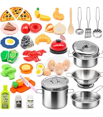 Big Mo's Toys Pretend Play Dishes Playset ? Little Chef Set Kids