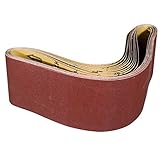POWERTEC 110200 6-Inch x 48-Inch 240 Grit Aluminum Oxide Sanding Belt, 10-Pack by POWERTEC