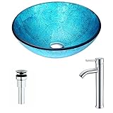 アクセントシリーズのエメラルドIce Fannでdeco-glass容器シンク蛇口クローム