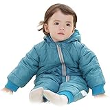 Aivtalk Pure Color 3 Layer Infant Baby Toddler Winter Romper Wadded Jacket, Large, Blue by Aivtalk
