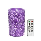 Moving Flame LED Candle withリモート、クローバーパターン 3.25"x5.5" LM12011