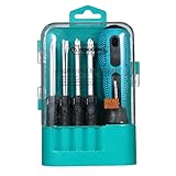 KKmoon 9PCS 精密スクリュードライバーセット 磁気スクリュードライバー ホーム修理ツールキット 交換可能スクリューヘッド スロット付き 六角スクリュードライバー
